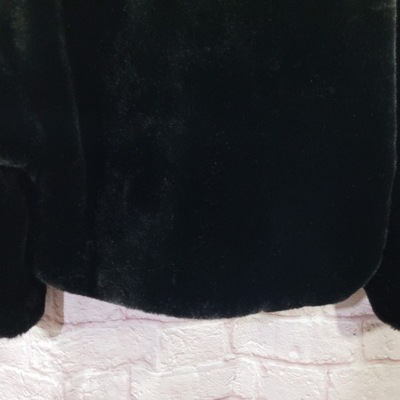 Zara Black Faux Fur Mock Neck Cropped Heavy Winter Jacket - Picture 9 of 13